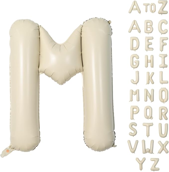Biapian 40 Inch Letter M Balloons, Giant Cream M Foil Balloon, Big Single by BIAPIAN