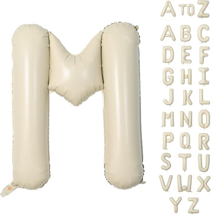 Biapian 40 Inch Letter M Balloons, Giant Cream M Foil Balloon, Big Single by BIAPIAN