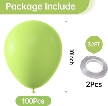 10 Inch Lime Green Balloons - Image 2