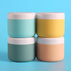 Travel Containers for Toiletries, Silicone Cream Jars BPA-Free, Leak-proof 3oz Travel Size Containers, Portable Size Silicone Jars with Lid for Cosmetic Face Hand Body Cream (4 Pack)