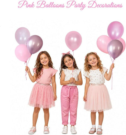Pink Balloons for Birthday Party Decorations- 12 Inch Different Shades of Pink - Image 3