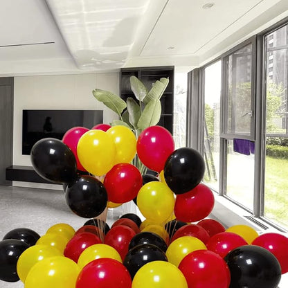 300 Pack Black Red Yellow Balloons 100 of each of the 3 colors 12 inch Black - Image 5