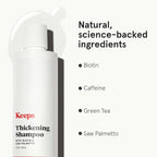 Keeps Men’s Hair Loss Shampoo with Biotin - Anti-Thinning & Hair Growth Shampoo for Men - DHT Blocker with Saw Palmetto & Caffeine for Fuller, Thicker Looking Hair - Color-Safe Products