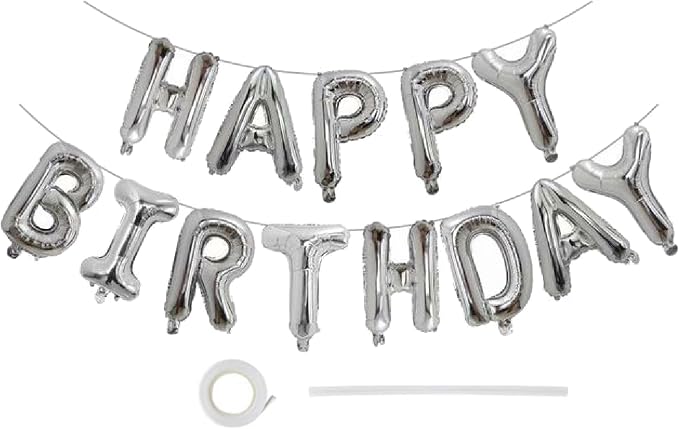 16" Happy Birthday Foil Letter Balloons Banner Set | Alphabet Balloons by EHCBHG