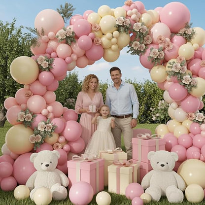 Pink and Yellow Balloon Arch Garland Kit 157pcs, Pastel Pink Light Pink Yellow - Image 6