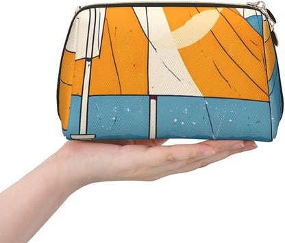 Nautical Elements Leather Makeup Bag Cosmetic Pouch Portable Travel Toiletry - Image 3