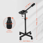 TASALON Ionic Facial Steamer, Professional Face Steamer for Facial, Esthetician Steamer for Face Spa and Salon Beauty, Hot Ionic Mist Face Steamer for Facial Deep Cleaning Skin Care Equipment- Black