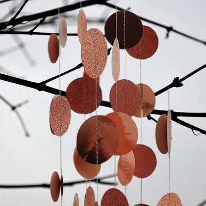 TTSAM 6 Pcs Rose Gold Paper Circle Dots Garland, 52 Feet, Bachelorette - Image 3