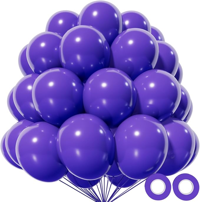 Purple Latex Party Balloons, 110 Pack 12 inch Round Helium Balloons by Kawkalsh