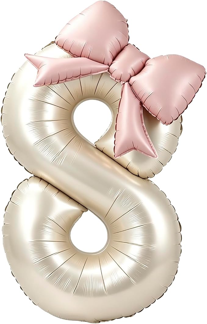40 Inch Cream Number 8 Balloon by Unknown