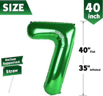 40 Inch Green Number 7 Balloon Birthday Party Decorations - Image 5