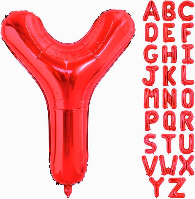 Red Letter Y Balloons, Y Balloon 40 Inch Y Balloons Letter by BBPOOL