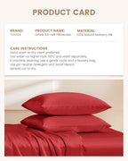 THXSILK Set of 2 Silk Pillowcase for Hair and Skin, 100% Mulberry Silk Bed Pillowcase Ultra-Soft, Hypoallergenic Soft Breathable Silk Pillow Case with Hidden Zipper, California King 20"x40", Red