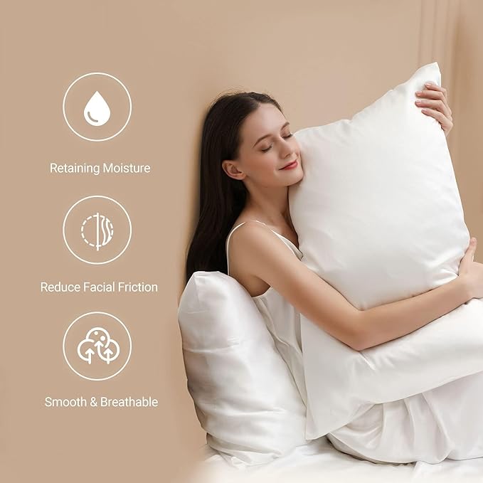 ZIMASILK 22 Momme Silk Pillowcase for Hair and Skin - 100% Pure Mulberry Silk with Hidden Zipper, Grade 6A Luxury Pillow Case for Women, Soft & Durable, Gift Box (Standard 20"x26" Beige)