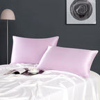 ZIMASILK 100% Pure Mulberry Silk Pillowcase for Hair and Skin Health,Soft and Smooth,Both Sides Premium Grade 6A Silk,600 Thread Count,with Hidden Zipper,1pc (King 20''x36'',Light Purple)