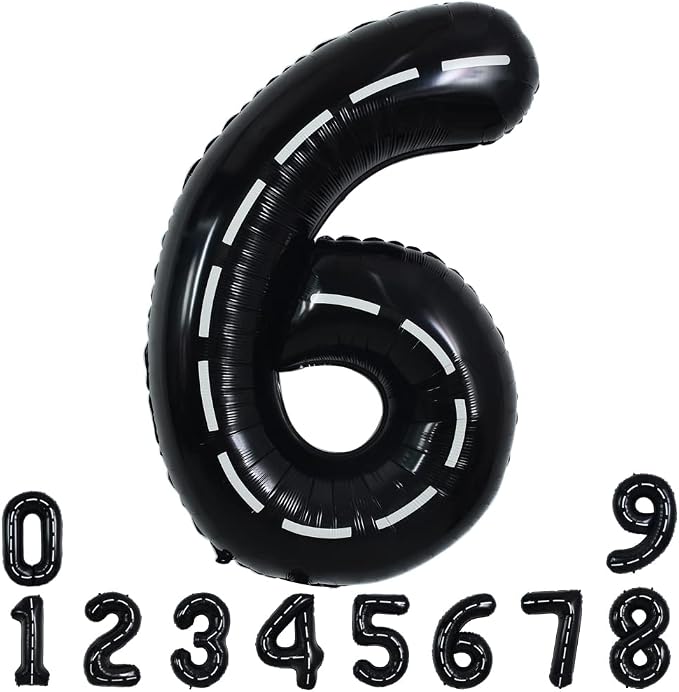TONIFUL Race Car Black Balloons Car Birthday Party Supplies, 40 Inch Giant by TONIFUL