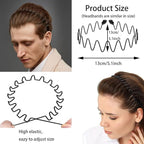 BOYIVI 15 Pieces Metal Headband for Men and Women Unisex Hair Band Adjustable Headbands Wavy Hair Accessories Non-slip Hair Hoop for Home, Outdoor, Sports and Yoga