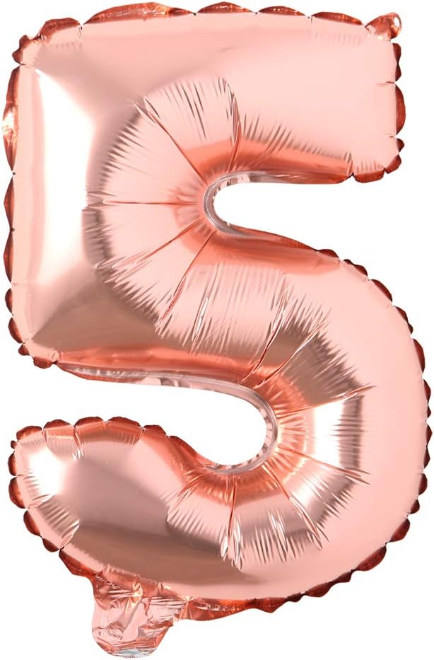 16" inch Single Rose Gold Alphabet Letter number Balloons Aluminum Hanging Foil by REIANS