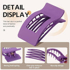 8 Pack French Flat Hair Clips for Women – Large Matte No-Slip Claw Barrettes for Thick & Thin Hair, Strong Hold Styling Accessories (Green and Purple)