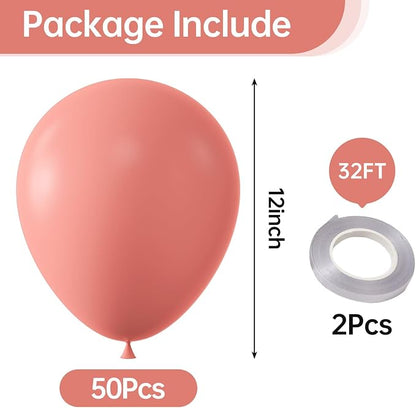 12 Inch Coral Coral Red Balloons, Baby Shower, Graduate Party Decorations - Image 2