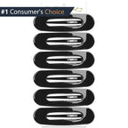RC ROCHE 6 Pcs Flat Claw Hair Clips for Women Lay Down Barrettes No Crease Side Slide Thick Long Hair Duckbill French Against Head Jaw Claw Styling Clamp, Medium Black