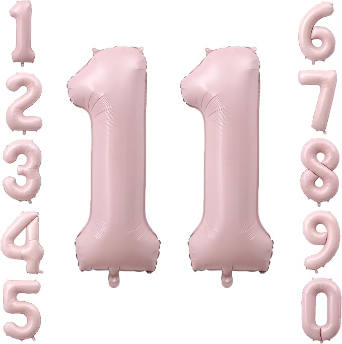 40" Light Pink Foil Number 11 Balloon by TNCDJKPA