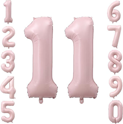 40" Light Pink Foil Number 11 Balloon by TNCDJKPA