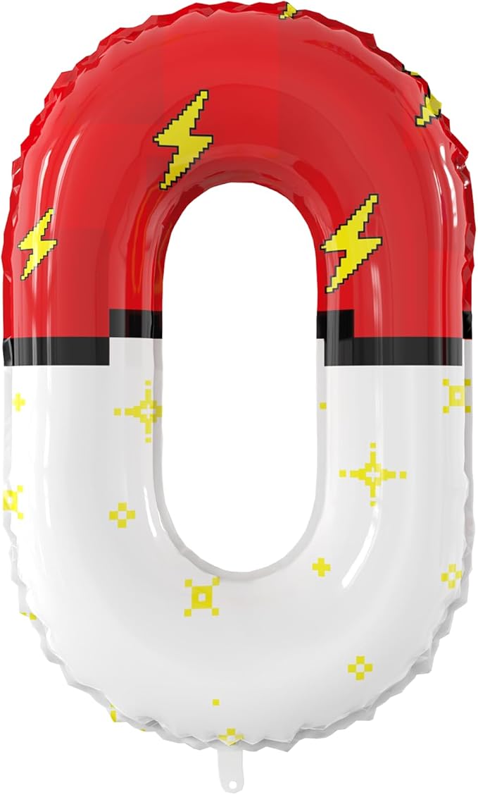 40 Inch Giant Red and White Cartoon Theme Number Foil Balloons by SIXONEAIEN