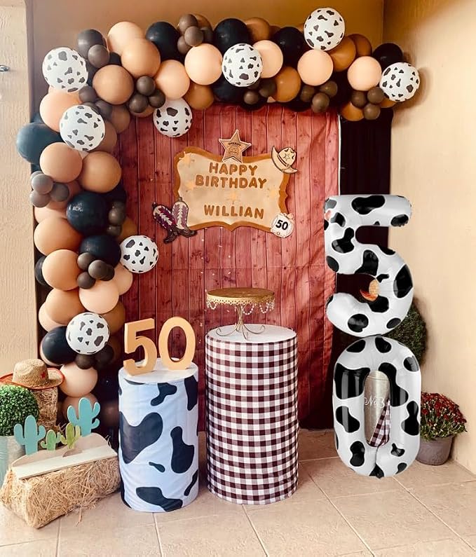 Cow Print Number 5 Balloon 40 inch, Cow Birthday Party Balloons Decorations | - Image 5