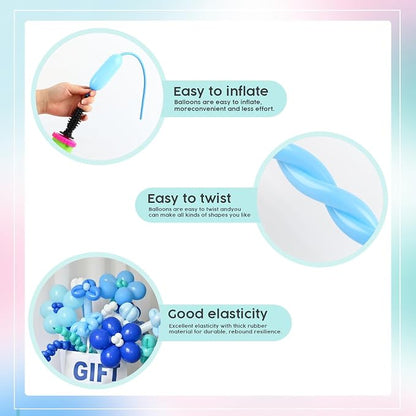 Long Balloons - Baby Blue 260 Balloons - Image 6