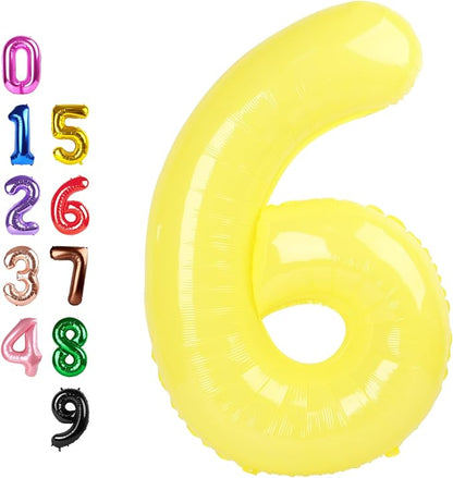 Number Balloons 6 Balloon 40 inch Yellow by Enyeopd