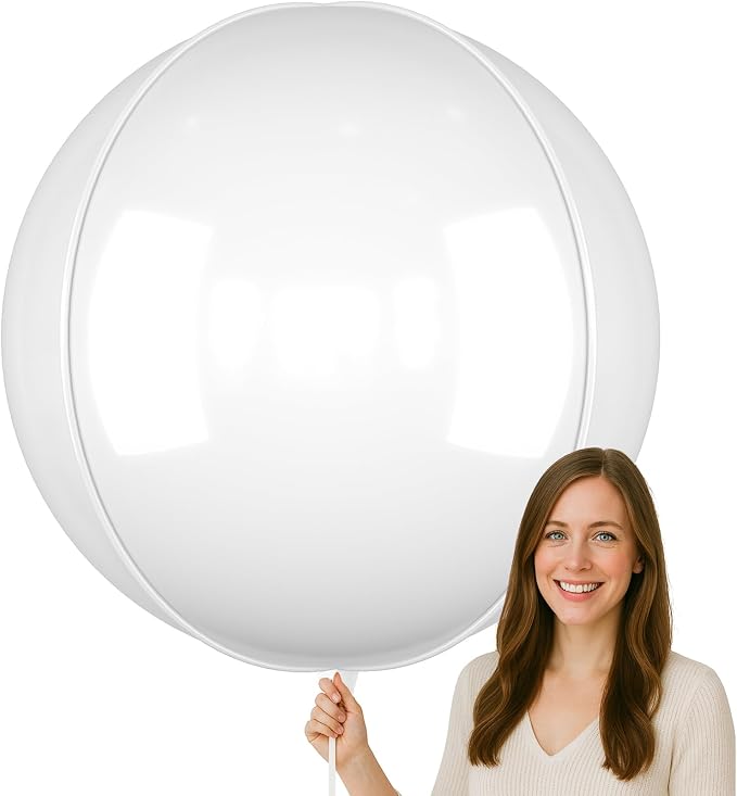 50 Inch Giant White Round Foil Balloons by vibzox
