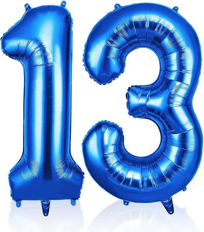 OFFCUP Helium Balloons, 40 Inches Number Balloons 13, Foil Balloons Birthday by OFFCUP