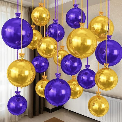 Purple Gold Round Foil Balloons by Togvu