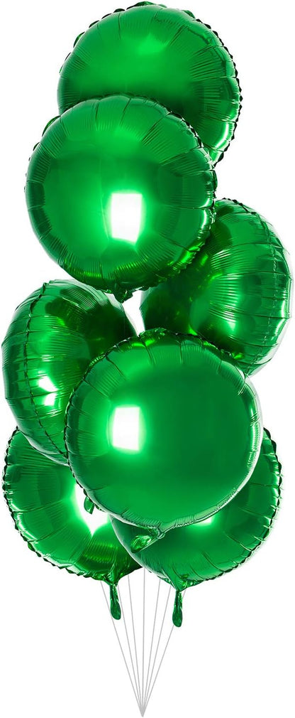 18" Green Round Shaped Foil Balloons Mylar Helium Balloons - Image 5