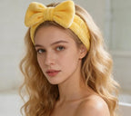 Casoty 6 Pieces Bow Hair Band Spa Headband for Washing Face Terry Cloth Makeup Headband for Face Washing Shower Skin Care Yoga Spa Party Supplies for Women Girls