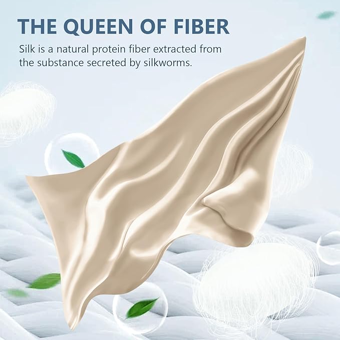 Silk Pillow Cases 2 Pack King Size Mulberry Silk Pillowcase Set of 2 for Hair & Skin 36 x 20 Inches 22 Momme Both Sided Grade 6A Silk Soft Breathable Cooling with Hidden Zipper, Beige
