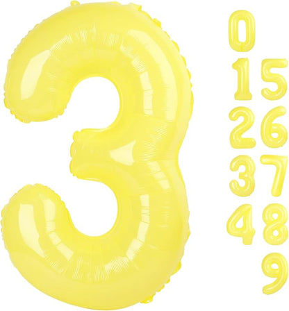 3 Balloon Number 40 Inch Yellow Balloons by Mluchee