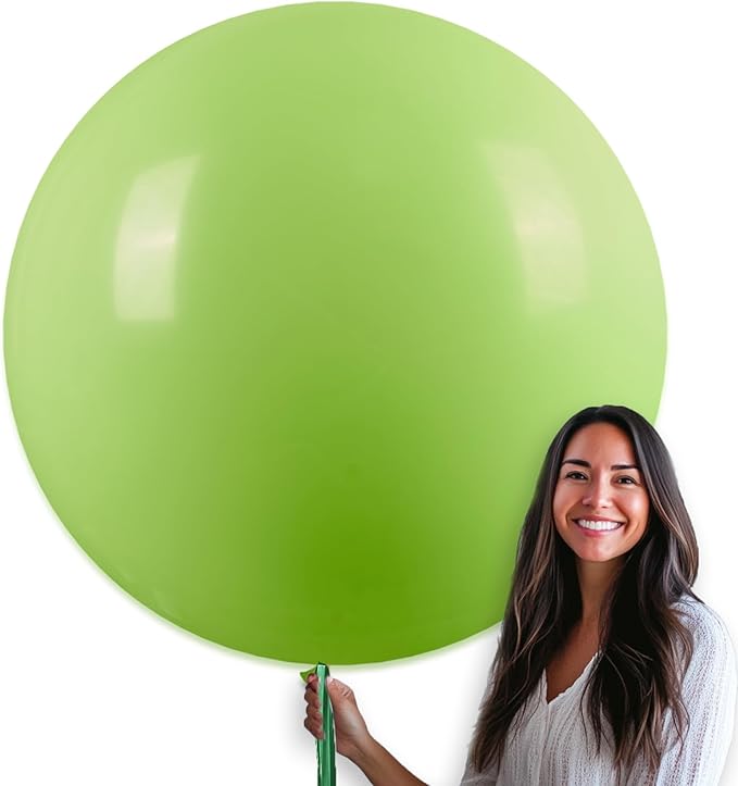 PartyWoo Lime Balloons 4pcs Green Light Green Latex Helium Balloons 36 Inch | by PartyWoo