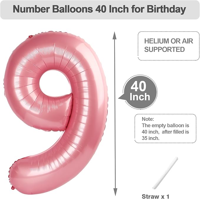 Number 8 Balloon 40 Inch Pearl Pink Balloon - Image 5