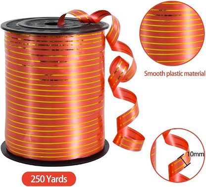 TONIFUL Curling Ribbon-Red Gold Balloon Curling Ribbons-250 Yards Balloon String - Image 2