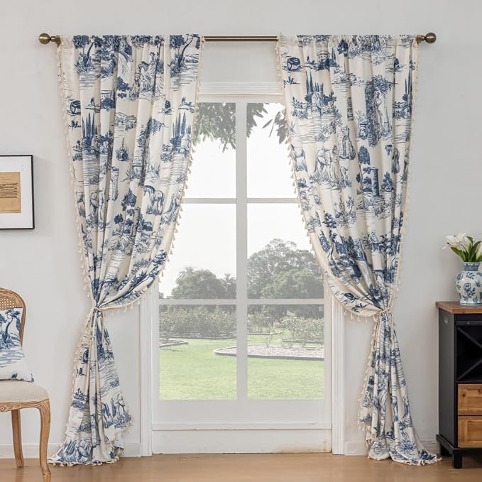 F-CHU Blue Victorian curtainsCurtains - Image 5