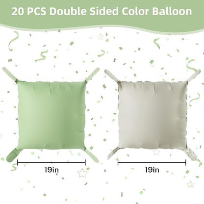 HILAVO Sage Green Square Foil Balloon Wall - Image 2