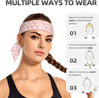 Sports Tie Headband Bandana Running Athletic Sweat Band Elastic Adjustable Sport Head Tie for Men Women Head Ties Ninja Tie Headbands Tennis Sweatbands Soccer Basketball Teams Running Head Band