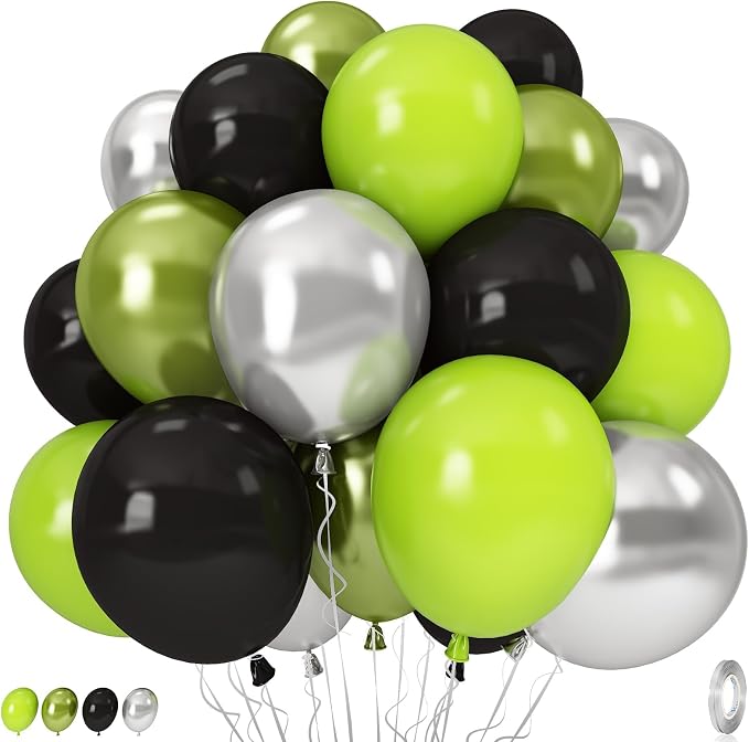 Green and Black Balloons, Gamer Latex Balloon by Govpy