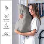 Mulberry Silk Pillowcase for Hair and Skin Pillow Case with Hidden Zipper Soft Breathable Smooth Cooling Silk Pillow Covers for Sleeping (Gray, King（20"X 36"）)