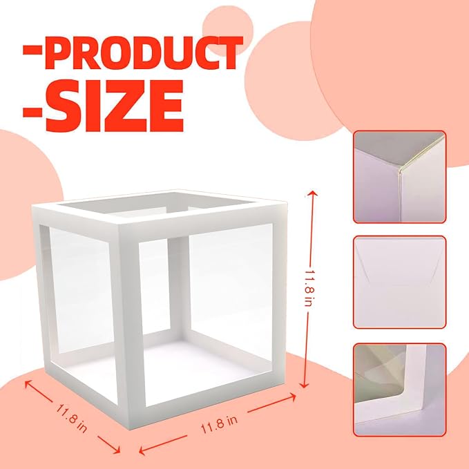 ximoogoooz Transparent Wedding Balloon Boxes 3PCS White Mr and Mrs Balloon Boxes - Image 5