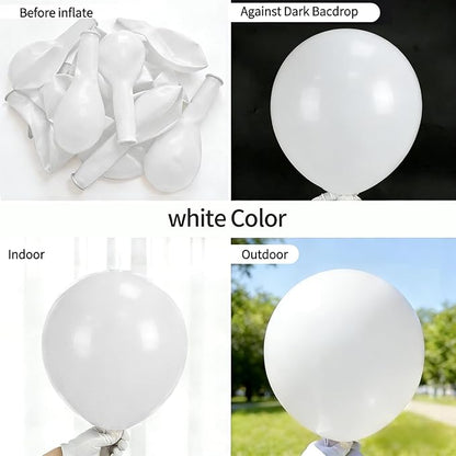 50pcs White Balloons 12 Inch, Premium Matte Thick Latex Party Balloons - Image 6