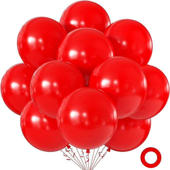 18 Inch Red Balloons, Baby Shower, Birthday Party and Event Decoration by KALOR
