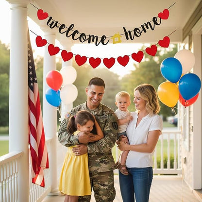 Welcome Home Banner with Heart, Welcome Home Sign, Homecoming Party Sign - Image 4